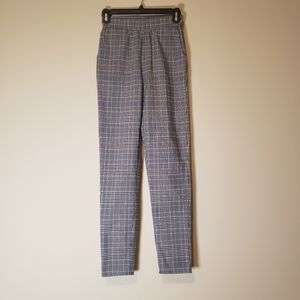 Size xs 0 Shein slim plaid dress pants gray work pull on high rise waisted